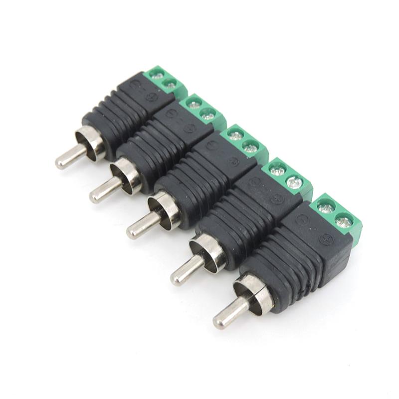 Audio Video RCA Male Plug & RCA Female Jack Screw Terminal Connector Block Adapter AV for CCTV Camera Speaker Wire Cable