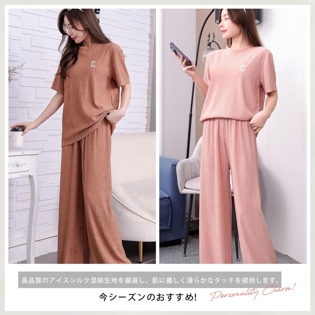 Short Top and Bottom Summer Loose Sweat Gentle On the Loose Autumn [Catorfarious] Women's Pajamas, Sleeves, Loungewear, Set, Clothes, Thin, Fit,