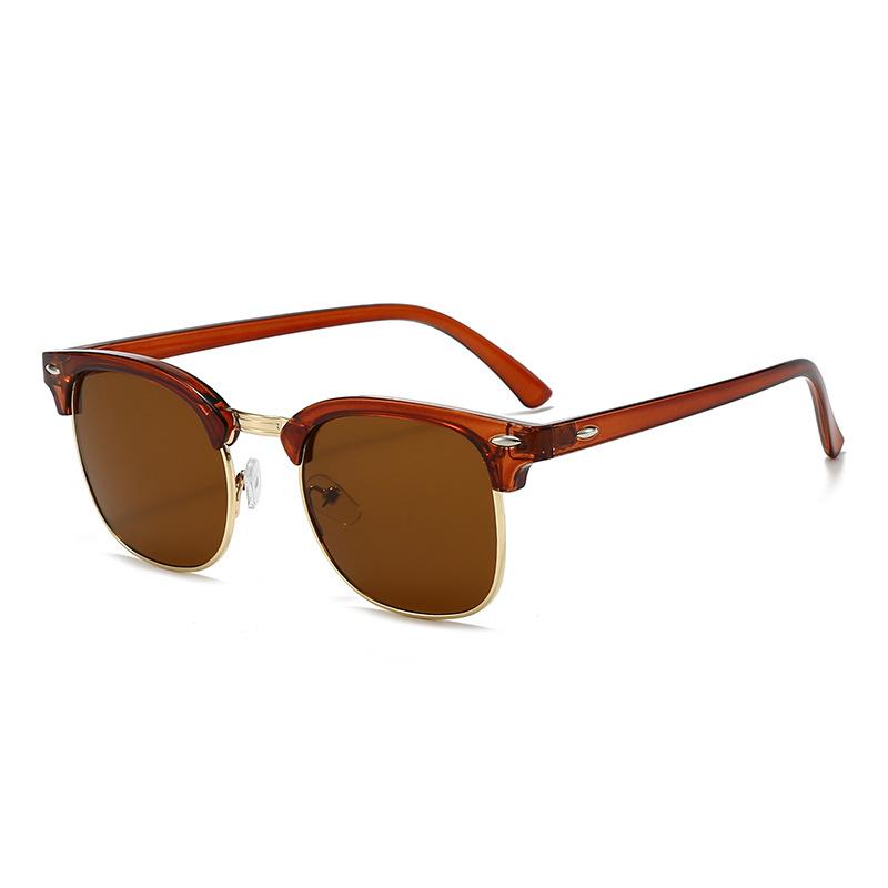 Classic Sunglasses Retro Rice Nail Half Frame Sunglasses Trendy Film Reflective Glasses Toad Glasses Sunglasses