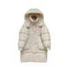 Long White Duck Down Jacket Women's 2025 Winter Fashion Hooded Multi-pocket Thickened and Thin Casual Over-the-knee Jacket