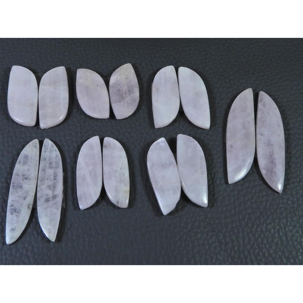 159Cts. Natural Pink Kunzite Matched Pair Fancy Cabochon Gemstone 7Pair Lot C-1366
