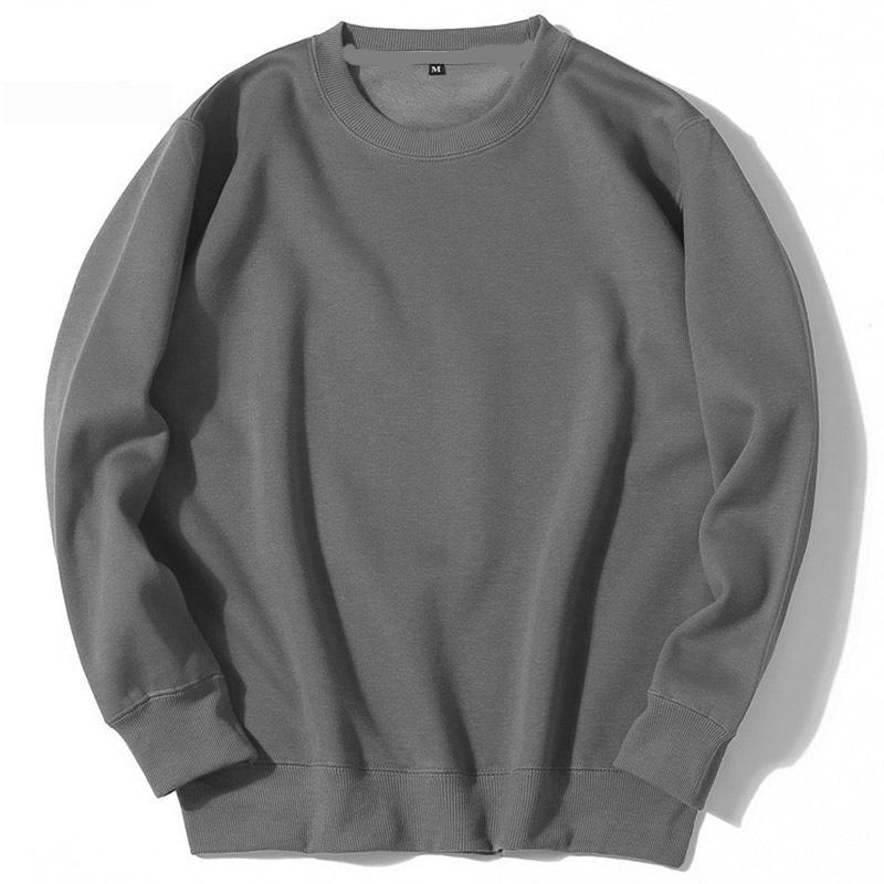 Moletom Hip Hop Unissex Gola Redonda Cor Sólida para Outono/Inverno