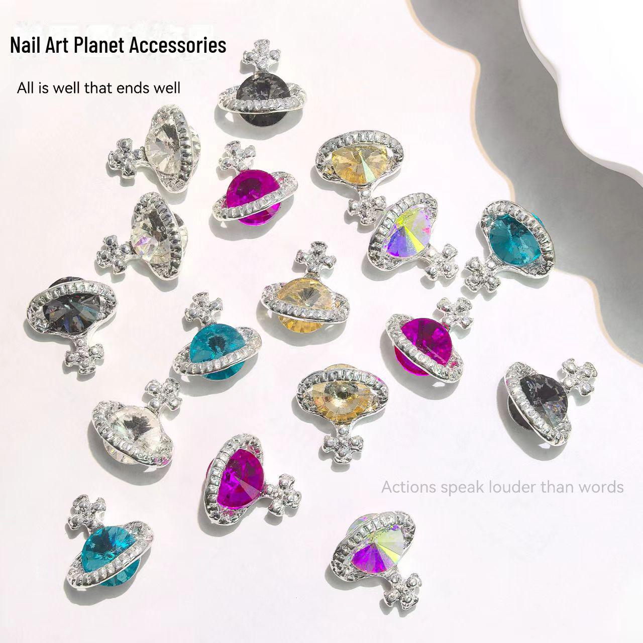 

Украшения для ногтей из сплава циркония: Элегантные аксессуары Saturn Star Diamond