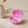 3D Printed Pearl Shell Jewelry Box with Dust-Proof Flip-Top Cover Durable Anti-Fall Design Compact Organizer for Rings Earrings Necklaces White Pink