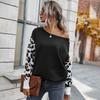 Women S Casual Leopard Patchwork Knit Pullover Sweater