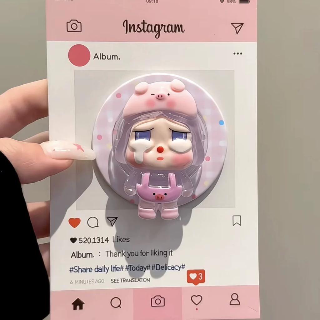 Three-dimensional Cute Plaid Crying Baby Is Suitable for Magsafe Magnetic Suction Bracket, Mobile Phone Airbag Desktop Strong Adsorption