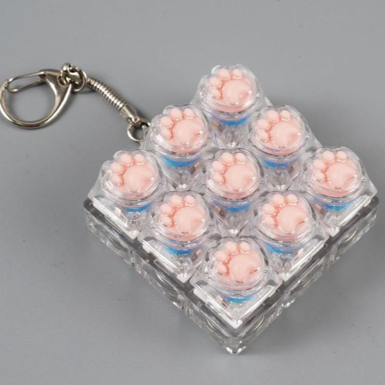 New Keys Finger Keyboard Keycap Stress Relief Fidget Keychain Pass The Time Key Button Pinch Toy Adult