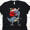 Santa Claus Christmas T Shirt Dinosaur Cute Merry Tyrannosaurus Rex Vintage Casual Comfortable Breathable Versatile