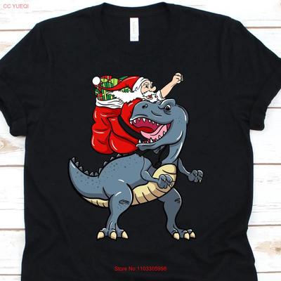 Santa Claus Christmas T Shirt Dinosaur Cute Merry Tyrannosaurus Rex Vintage Casual Comfortable Breathable Versatile