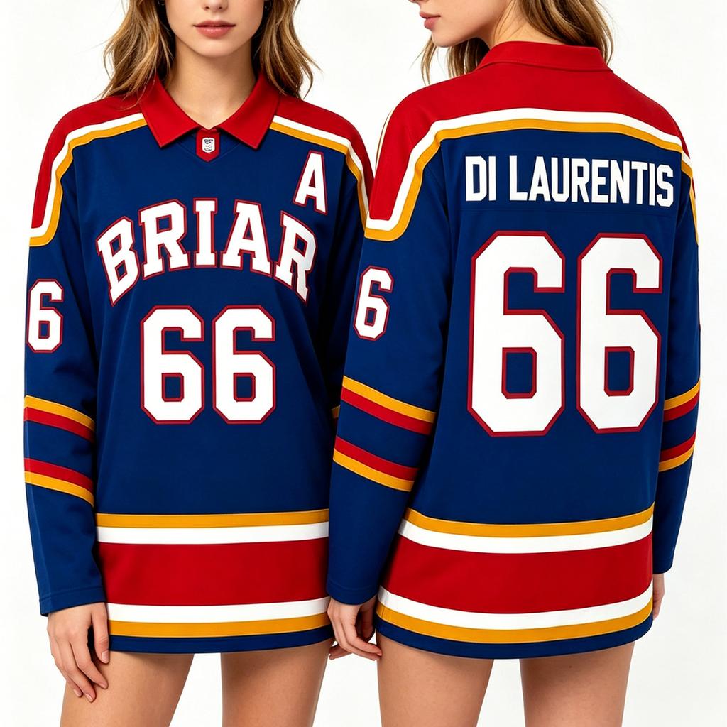 Men's Long Sleeve Hockey Jersey Mesh Fabric Casual Fit Printed Number and Letter Design Lightweight Breathable Sports Shirt