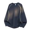 Bluza Sportowa Casual z Długim Rękawem, Dwustronna, Kontrastowa, Jasna, Z Okrągłym Dekoltem, Dla Mężczyzn