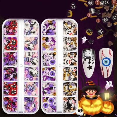 1 Box Nail Sequins Ultra-Thin Bright Color Shiny Visual Effect Enhance Atmosphere Soft Clay Halloween Themed