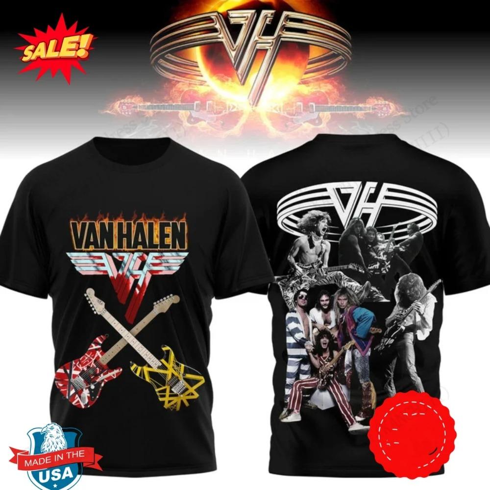 

New Rock Star VAN HALEN Band 3d Print T-shirt Men Women Fashion Casual Short Sleeve Tshirt Kids Hip Hop Tops Tees Mens Clothing XXS
