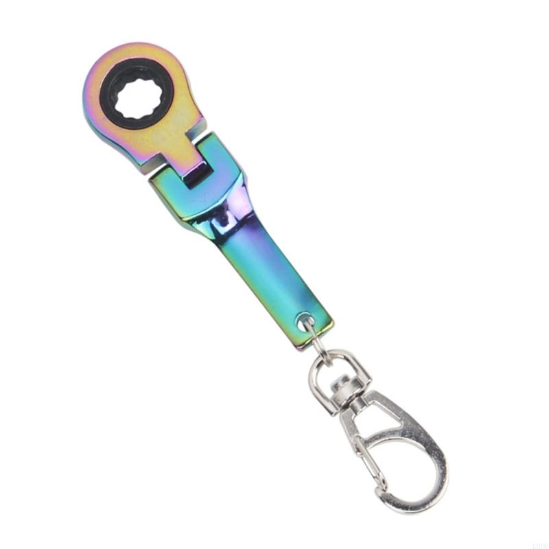   Portable Ratchet Wrench Keychain Lightweight 10mm Flexible 180 Degree Rotating Head for Car Auto Tuning Accessories