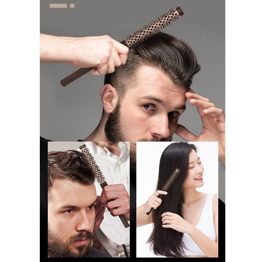 3Pcs Temperature Resistance Barrel Hair Curling Brush Aluminum Tube Round Hair Brush  Home Use