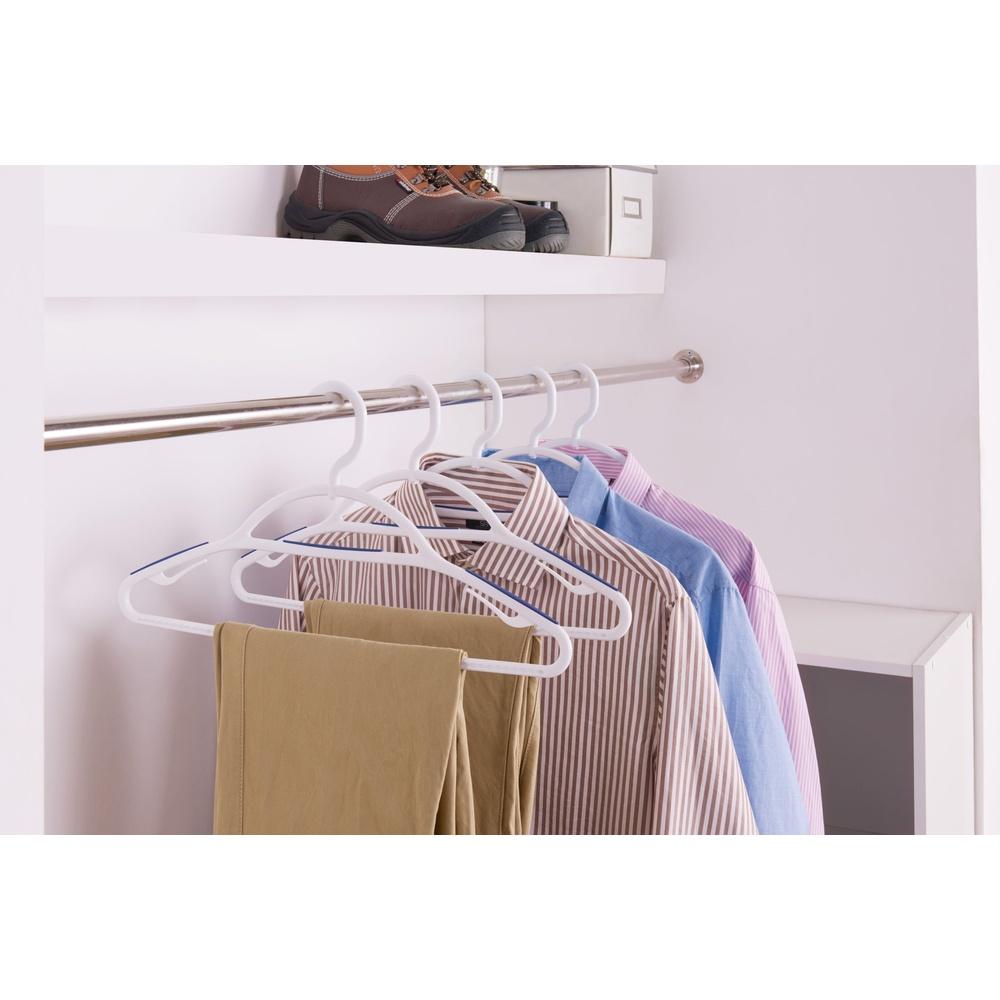 Non-Slip Plastic Hangers 5 Pack Swivel Neck Durable Clothes Hangers with Accessory Bar Perfect Suits Dresses and More
