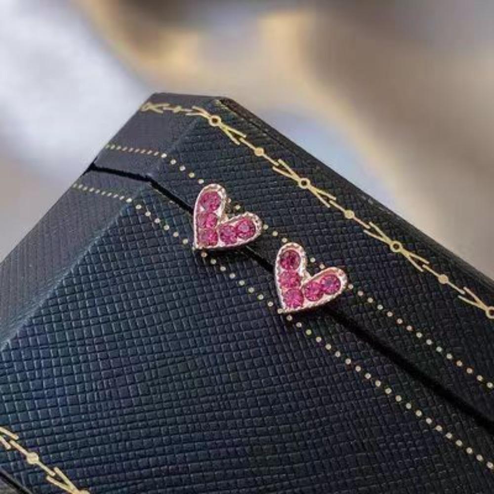 Diamond-set Love Opal Stud Earrings Design High-end Summer Earrings Niche Light Luxury High-end Versatile Earrings Jewelry