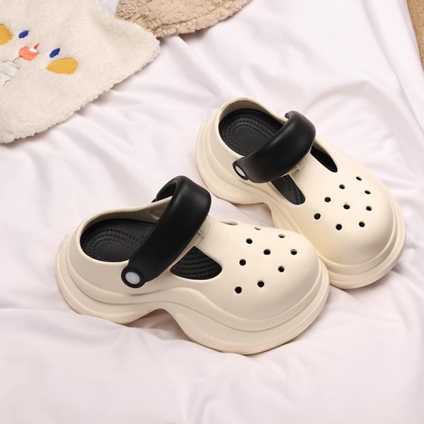 Fashion Cover Toe Shoes Woman 2025 Slippers For Swimming Pool Heeled Mules Platform Beach High Flat Slides High-Heeled Shoes Lady House