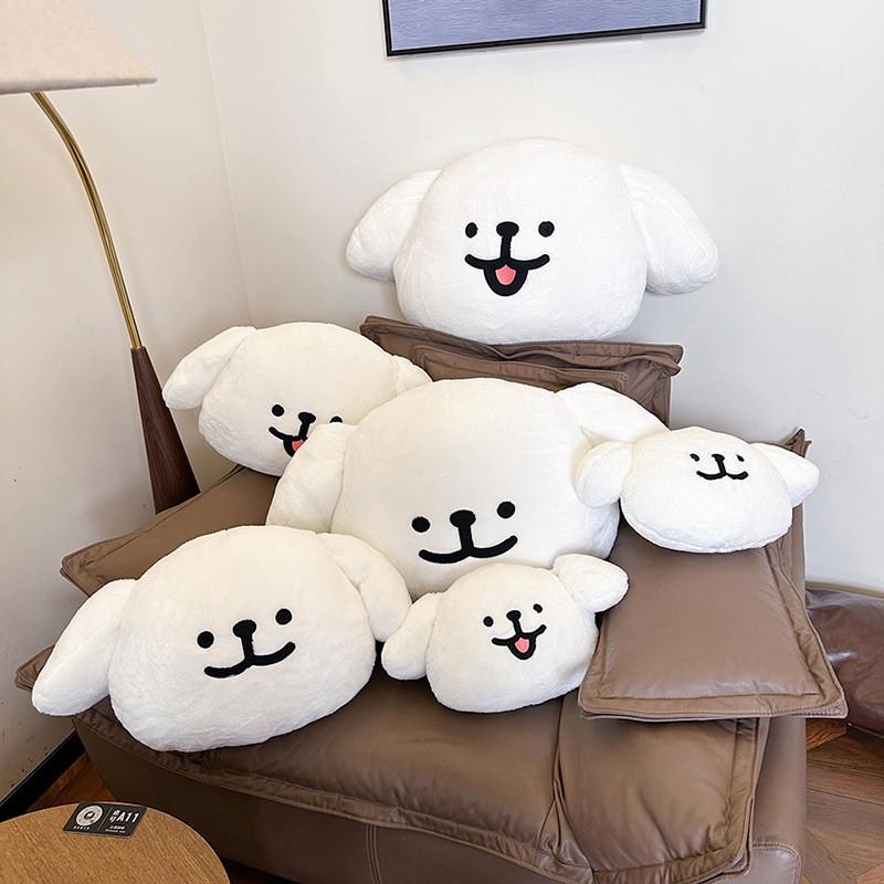 Cute Maltese Smiling And Laughing Expressions Plush Doll Pillows Cushion For Living Room Decor And Gifts
