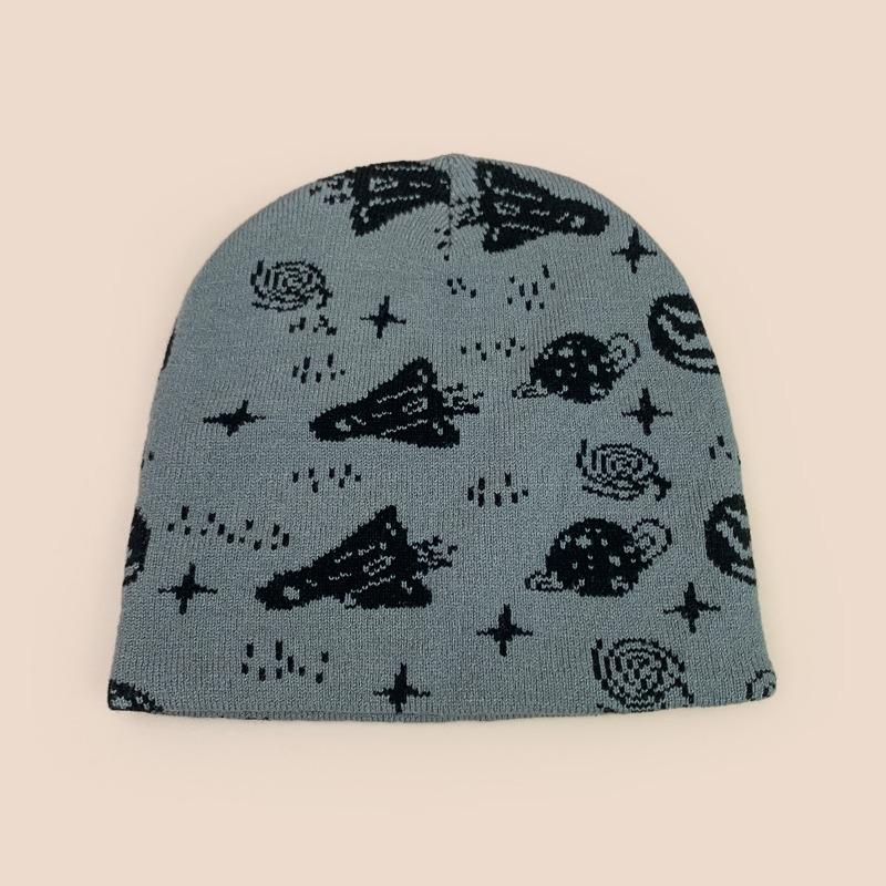 1pc Rocket Planet Jacquard Beanies Hat,Winter Warm Hip Hop Personal Warm Head Cap,Suitable for Winter Outdoor,climbing Skiing