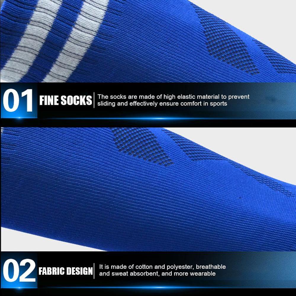 Cotton Spandex Striped Long Tube Football Long Socks Sports Socks Soccer Over Knee Socks Kids Sock