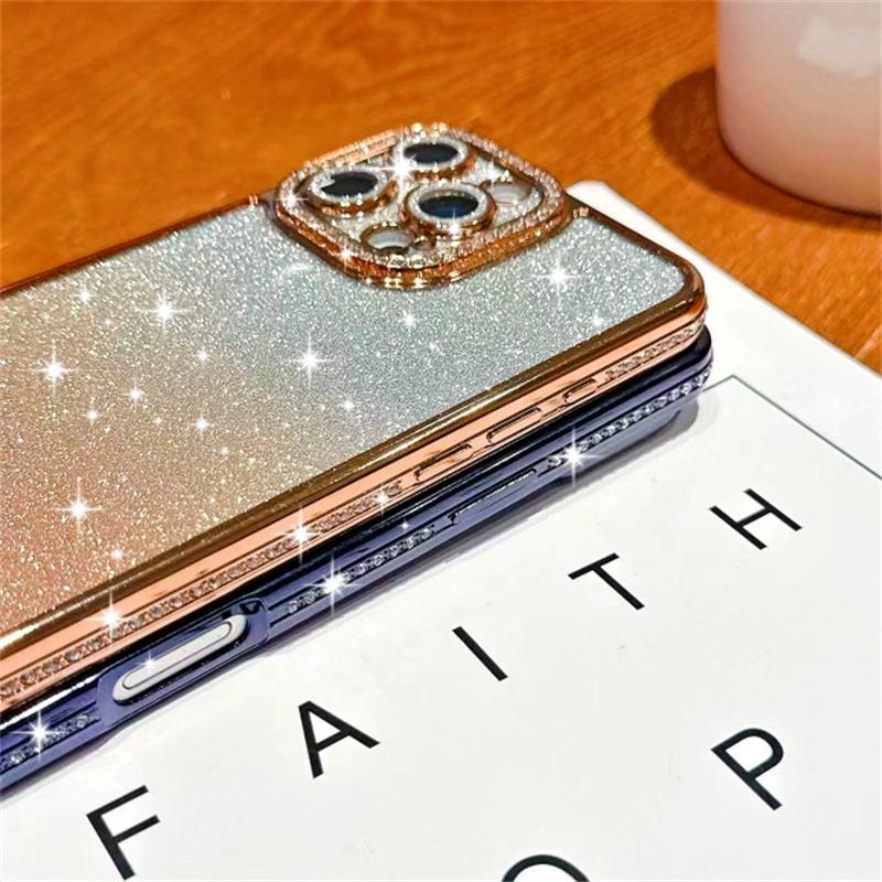 Brokatowe Błyszczące Etui na iPhone 16 15 Pro Max 14 Plus 13 12 Pokrowiec Samsung Galaxy S25 Edge S23 Ultra S24 FE A56 A36 A26 A16 A55 A35 A25 A15 A54 A34 A14
