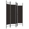 4 Piece Room Divider Brown 160 X 180 Cm