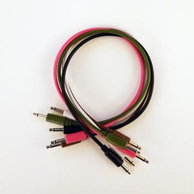 LAMBDA Modular Synth Patch Cable Set Moss (White, Black, Brown, Green, Pink) (15cm)