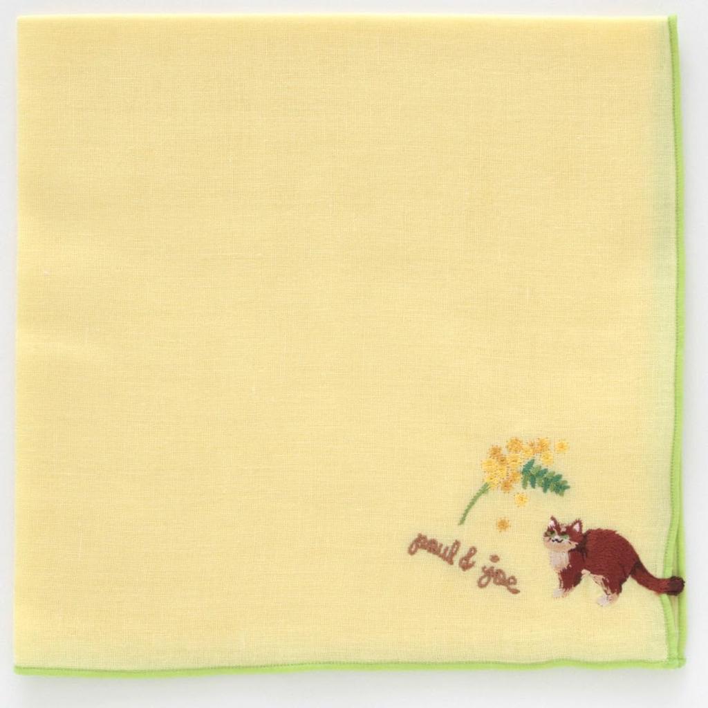 PAUL JOE ACCESSOIRES Mimosa Nunetto Gauze Handkerchief Gauze & (Yellow) Women's Handkerchief, Approx. 42cm, 001114-0001-02