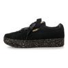 Puma Vikky Platform Ribbon Retro Casual Sneakers Women Sneakers Black Gold 366815-01