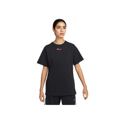 T-shirt Imprimé Coupe Ample Col Ras du Cou Manches Courtes Tops Femme Noir HQ1697-010