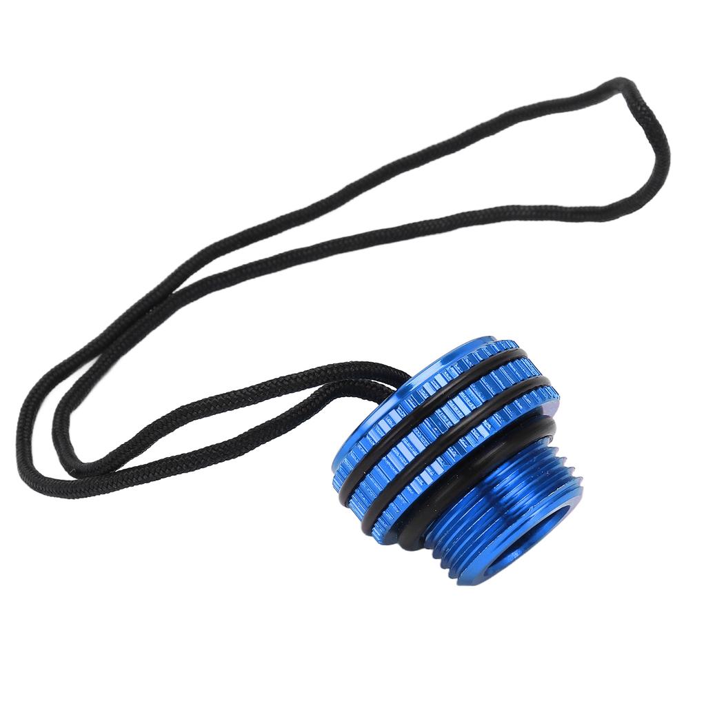 Scuba Diving Tank Valve Dust Plug Cap Protector Cover Dive DIN Tank Cover with CordBlue