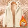 Men's Velvet-Lined Lambswool Hoodie - Warm, Loose, Casual Autumn/Winter Jacket