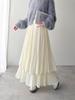 Elegant Japanese-Style Double-Layer Pleated Chiffon Skirt, Slimming and Versatile with an Elastic Waist