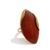 Yhpup Nuevo Diseño Marrón Verde Beige Resina Geométrica Anillo Ajustable Acero Inoxidable PVD Dorado Resistente a la Corrosión Joyería para Dedos Regalo