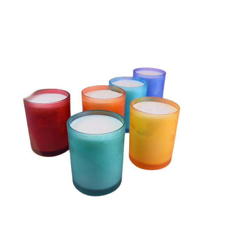 Colorful Candle Cups, Frosted Craft Candlesticks, Aromatherapy Cups, Nordic Simple Ornaments, Family Celebration Crafts, Scented Candles