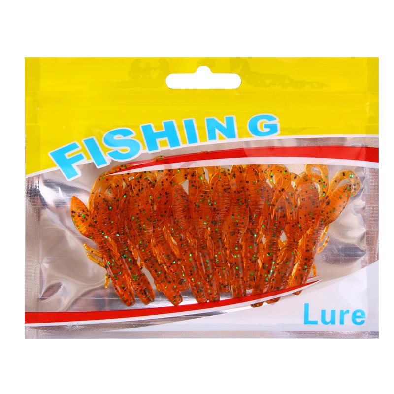 Crystal Silicone Soft Shrimp Lure, 5.5cm, 1.4g, 12pcs Fishing Bait Set
