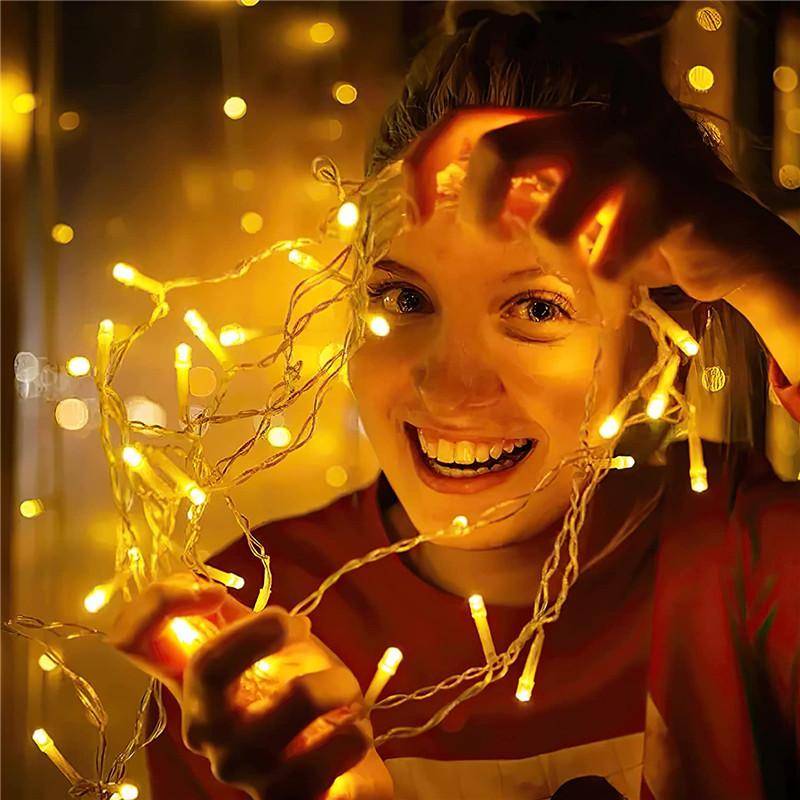 4.8M LED Curtain Icicle String Lights Christmas Garland Fairy Light Droop 0.4-0.6m Outdoor Lighting for Garden Street Mall Eaves