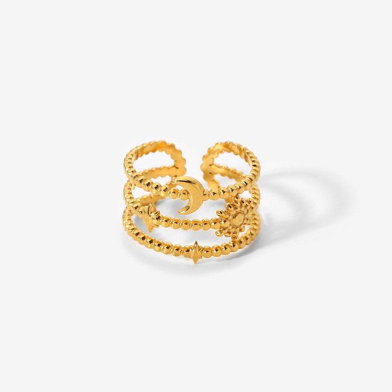 

Fashion Instagram Mesh Red Hot Three-Layer Star Moon Open Ring 18K Gold Plated Stainless Steel Women s Popular Ornament Ring Jdr201637 Opening Adjustable