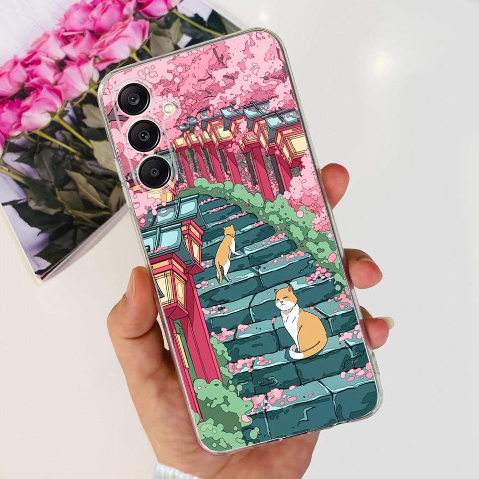 For Samsung Galaxy A25 5G 2023 Case Samsung A15 5G A35 A555G Transparent Soft TPU Etui With Fashion Pattern Galaxy A15 4G Cover