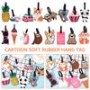 8Pcs Cartoon Luggage Tags Suitcase Identify Labels PVC Travel Baggage Tags with Adjustable Strap for Suitcases Travel Bag Decor