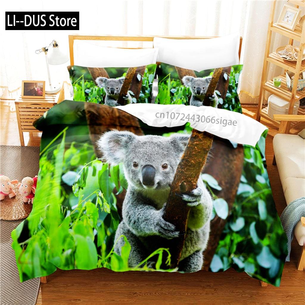 Lovely Koala Bedding Set Duvet Cover Set 3d Bedding Digital Printing Queen Size Bedding Set Fashion Design