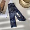 Flower Polka Dot Scarf Ribbon Narrow Long Scarves Sweet Floral Scarf  Outdoor