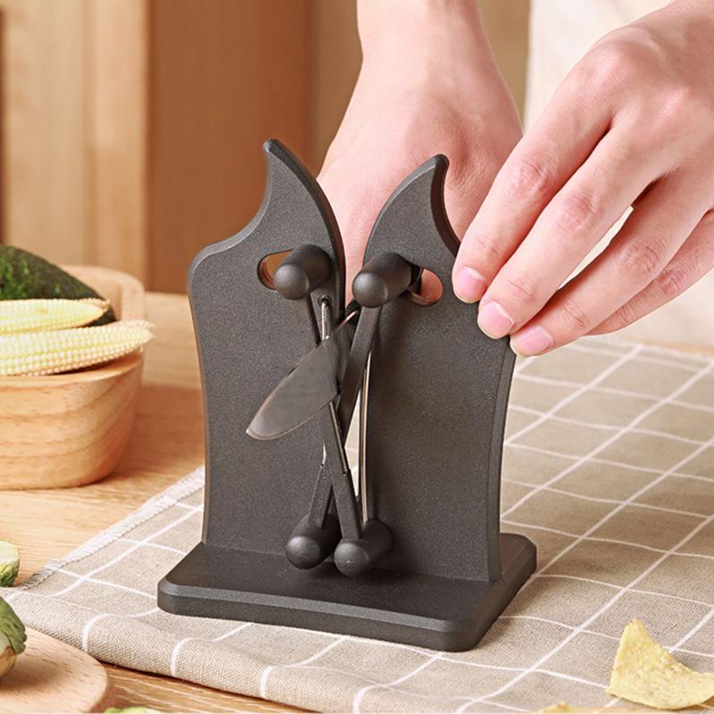 Multifunctional Kitchen Knife and Scissors Sharpener with Whetstone for Household Use