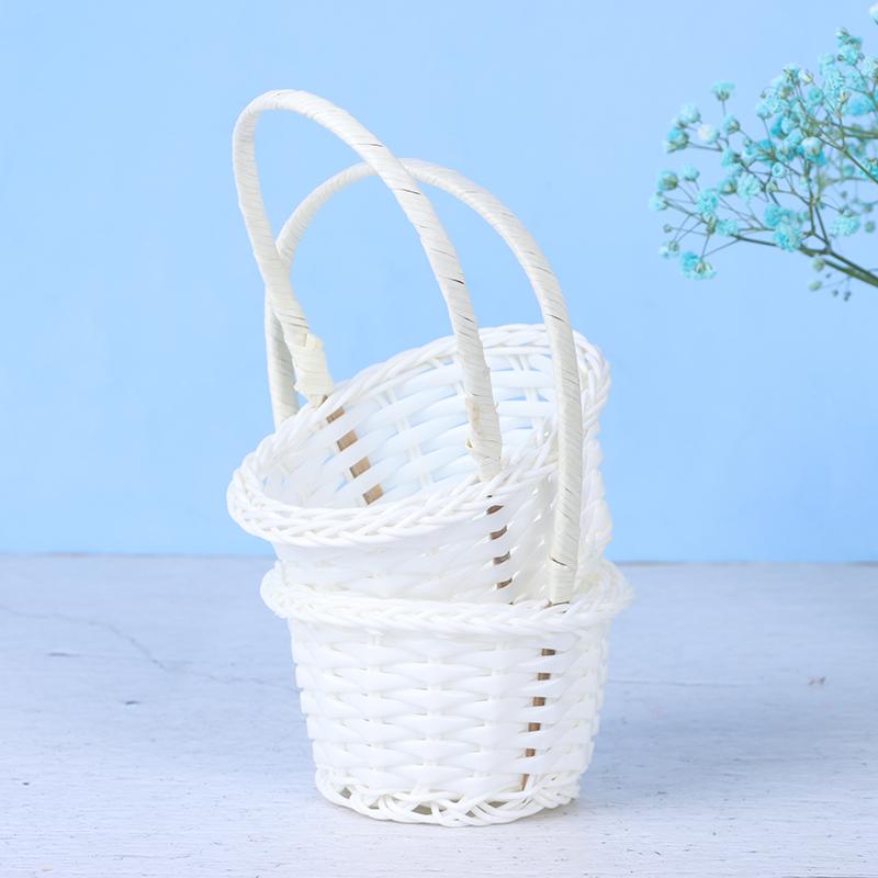 1Pcs Rattan Woven Exquisite Pastoral Style Portable Flower Basket