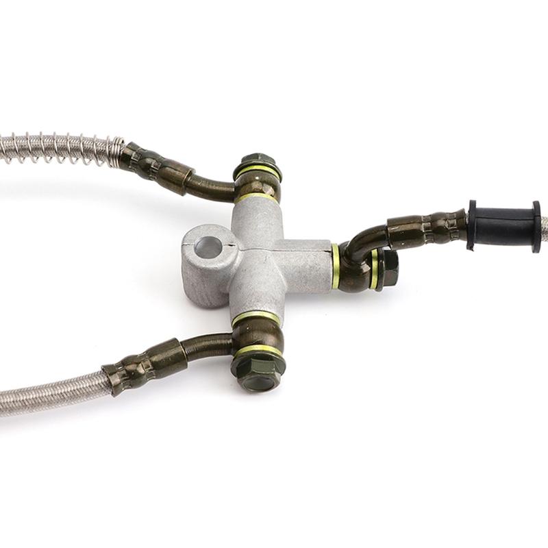 ATV Kart Hydraulic Brake Line Tee Hose Connector 3 Way T Adapter With M10x1.25 Banjo Bolt