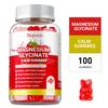 Magnesiumglycinat Gummibärchen, Unterstützung für Muskeln, Nerven, Knochen und Herz, Magnesium-Nahrungsergänzungsmittel, 100 Magnesium-Gummibärchen