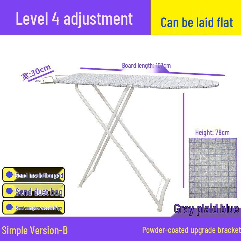 Reinforced Foldable Ironing Board with Handheld Rack - High-Grade Household Accessory