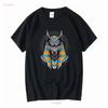 Anubis Ancient Egyptian God Of The Dead Egypt Anpu Jackal T Shirt Size S 5xl Vintage Washed Stretched Homme Streetwear