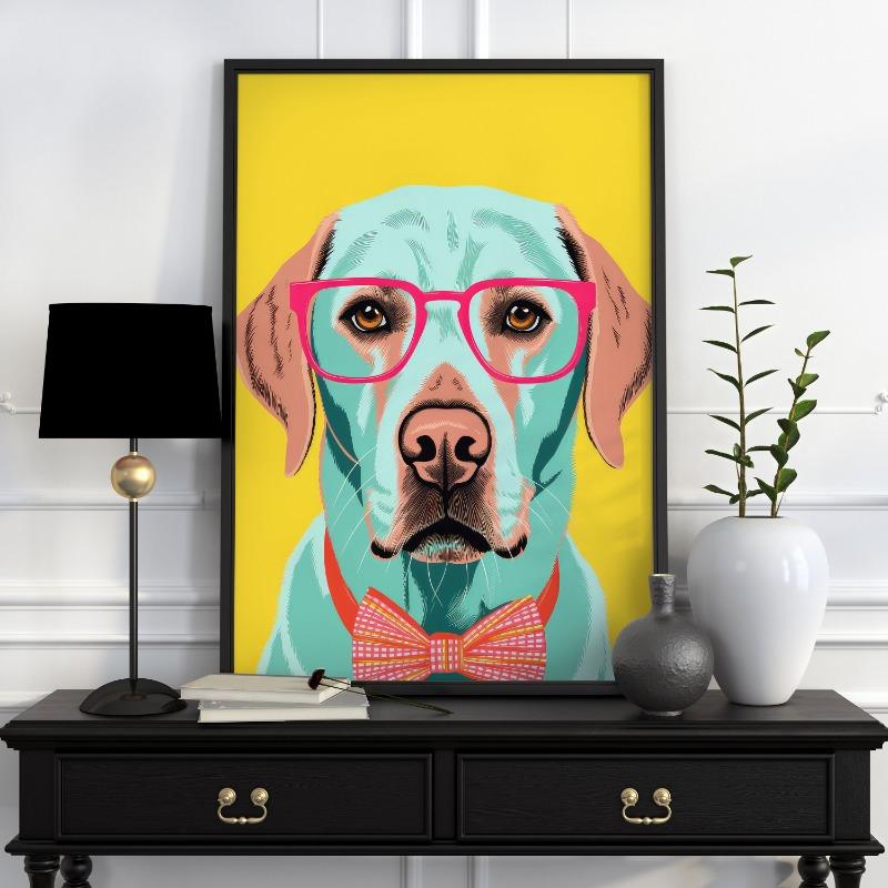 Funny Animal Portrait Wall Art Abstract Prints Dog Fox Duck Alpaca Ostrich Wearing Suit Canvas Painting Home Living Room Decor